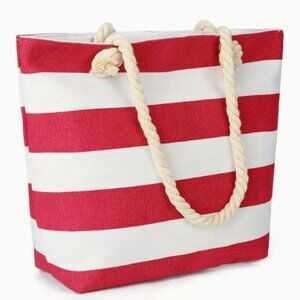 Red and White Striped Tote Bag NWT